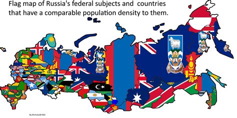 Russia States Map Flag
