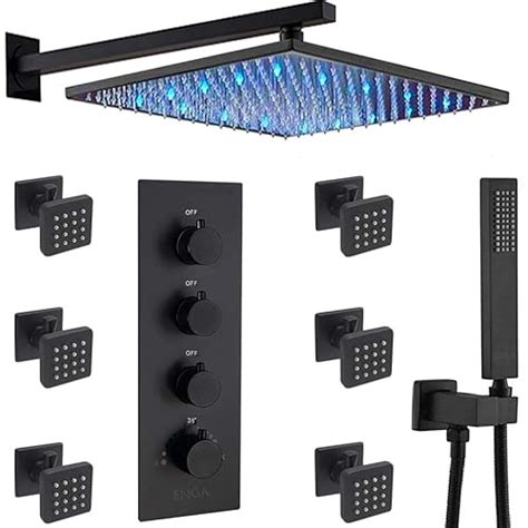 Buy Luxury LED Rainfall Shower with Body Jet System, Enga Thermostatic ...