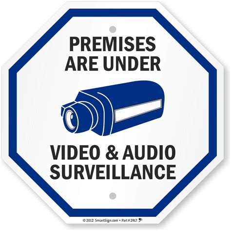 SmartSign - K-9504-AL-12o12 "Premises Are Under Video & Audio ...