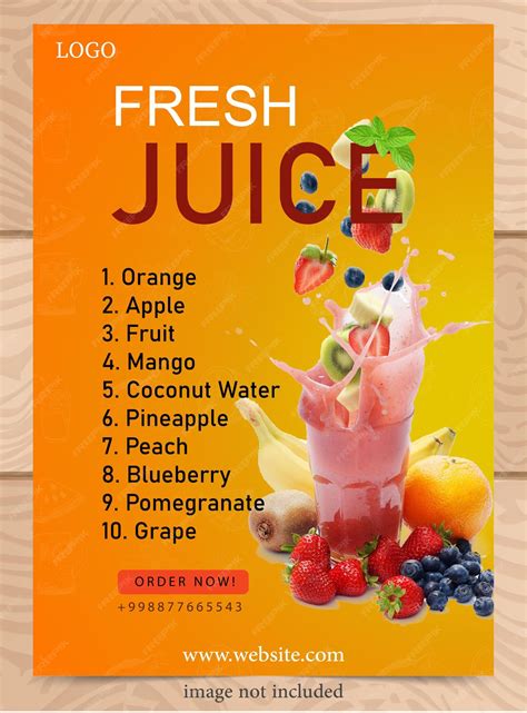 Premium Vector | Fresh fruit juice shop poster template simple design ...