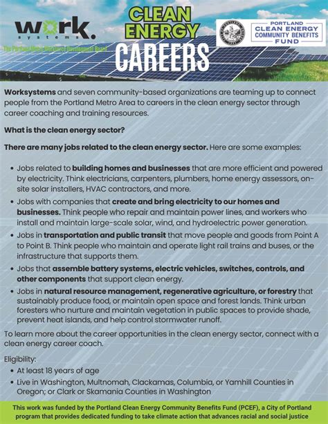 Interested in a career in the Clean Energy Field? The Worksource ...