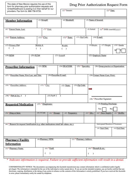 Fillable Online New Mexico Drug Authorization Request Form Fax Email ...