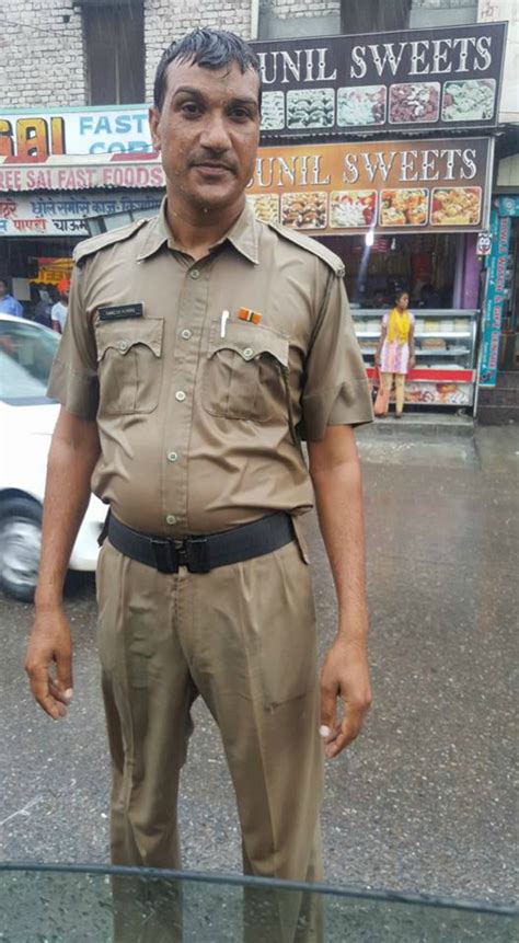 Haryana Cop Continues His Duty Barefoot In Pouring Rain - Because He ...