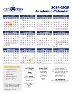 Clear Creek ISD Calendar 2025-2026 | CCISD Holidays