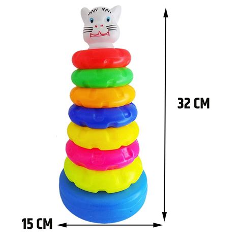 Planet of Toys Rainbow Stacking Ring Toys for Baby, Toddlers, Kids ...