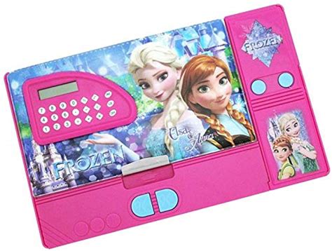 KIKU Frozen Movie Character Double Sided Pencil Box with Calculator ...