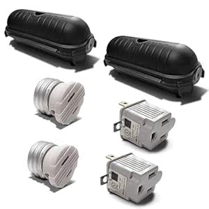 NUNET E26/E27 Light Socket Outlet 110V Plug Adapter Rated 110W or 1A, 2 ...
