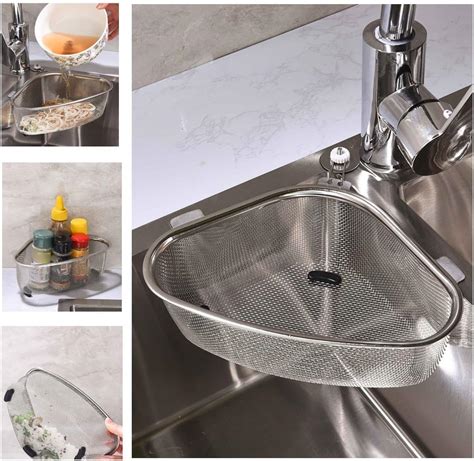 RECTITUDE Stainless Steel Utensil Stand Drainer for Kitchen Steel Sink ...