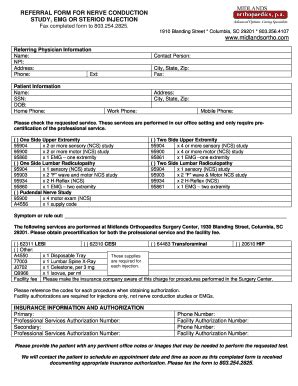 Fillable Online sample nerve conduction referral form Fax Email Print ...