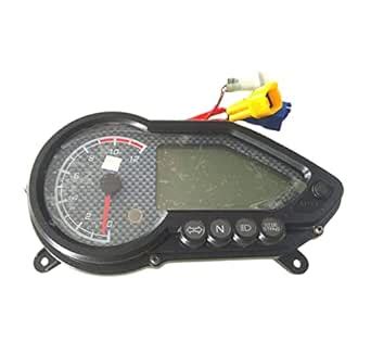 Costac Motorcycle Speedometer LED Digital Tachometer Liquaid Crystal ...
