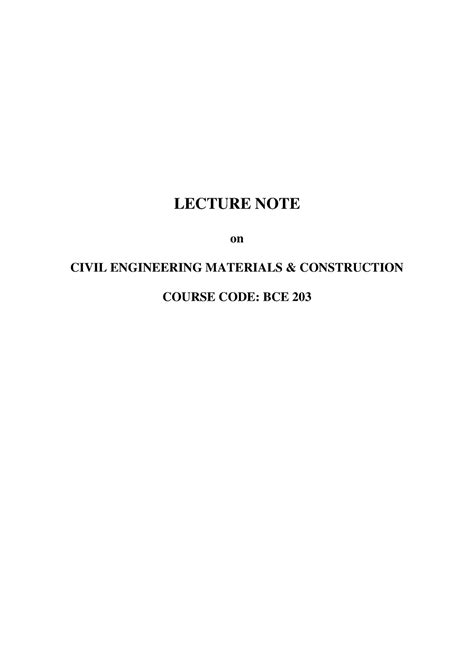 Module BMC VSSU COLG - material for building materials - LECTURE NOTE ...