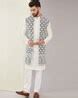 Buy Kasbah Floral Embroidered Front-Open Regular Fit Jacket | White ...