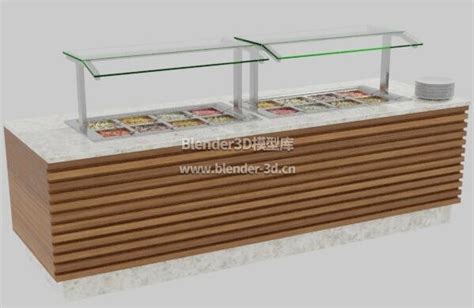 blender 自助餐打菜柜台餐台3d模型素材资源免费下载-Blender3D模型库
