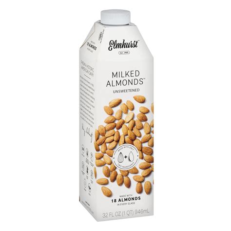 Elmhurst Milked Unsweetened Almond Milk, 32 fl oz - Walmart.com