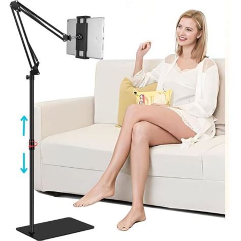SooPii Mobile + Tablet Floor Stand with Adjustable Height & Strong Arm