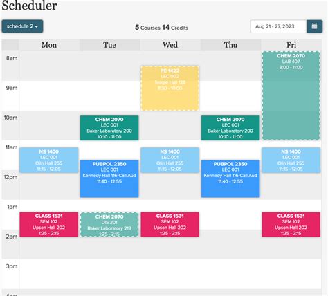 HBHS Freshman Schedule : r/Cornell