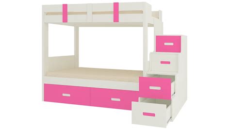 Adona Suvina Twin Bunkbed w/Right Storage Steps And Drawers Lime Yellow ...
