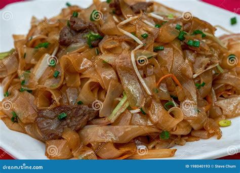 A Cantonese Morning Tea Dim Sum, Rice Noodles with Dry Fried Beef Stock ...