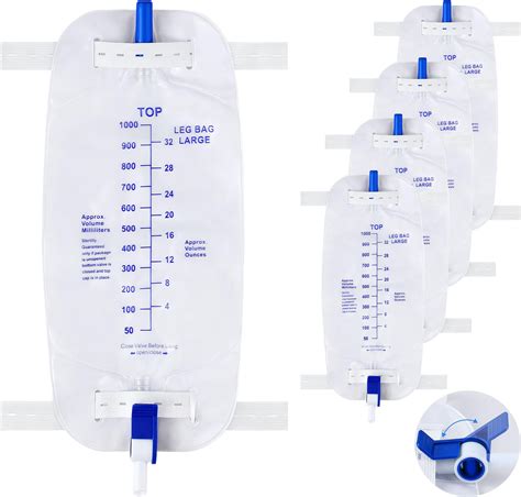 Amazon.com: Geiserailie 5 Pack 1000ml Leg Bag Urinary Drainage Bag with ...