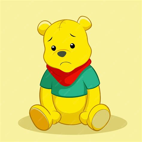 Winnie the pooh sad vector illustration cartoon | Premium AI-generated ...