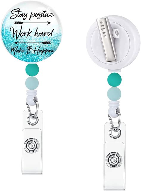Amazon.com : Badge Reels Retractable with Beads, Cute Badge Reel, Funny ...