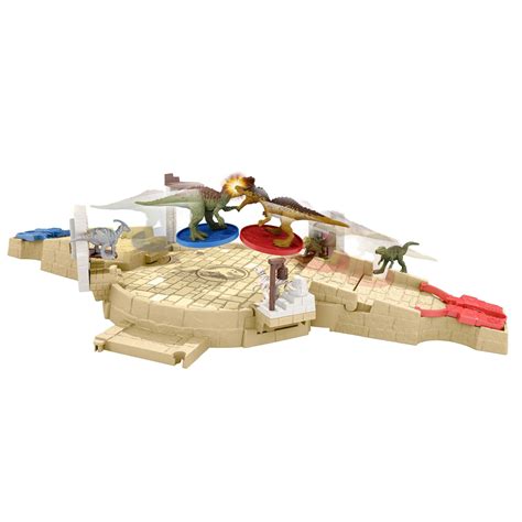 Buy Jurassic World HBT63 Mini Battle Arena Playset and Game with 6 Dino ...