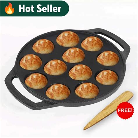 Buy Best Cast Iron Kuzhi Paniyaram/Appe/Ponganalu Pan 12 Pit Online ...