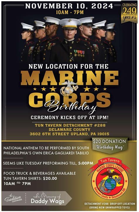 USMC 249th birthday celebration Hosted by: Tun Tavern Delaware County ...