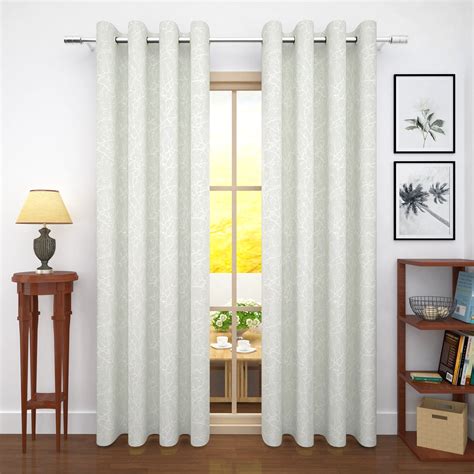 Buy Grey Jacquard Polyester Azurio Window/Door/Long Door Curtain ...