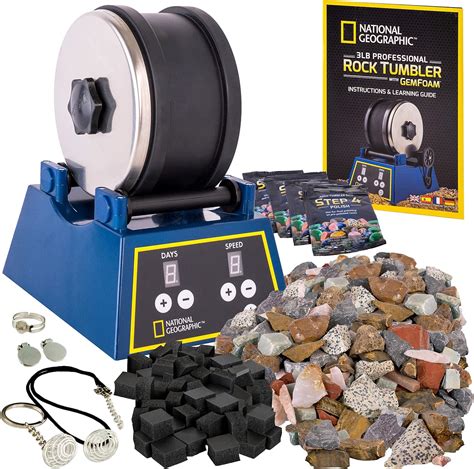 NATIONAL GEOGRAPHIC Rock Tumbler Kit - 1.36 kg Extra Large Capacity ...