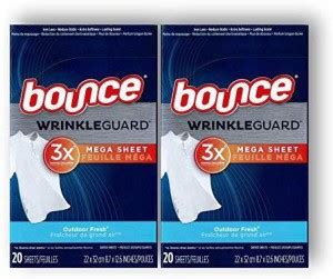 Bounce Wrinkle Guard Dryer Sheets - Outdoor Fresh - Mega Sheet - 20 ...