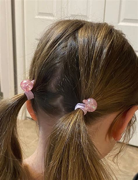 Beads Hair Ties, Colourful Ponytail Holder, Hair Ties for Little Girl ...