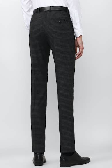 Buy Men Black Check Slim Fit Formal Trousers Online - 799495 | Peter ...