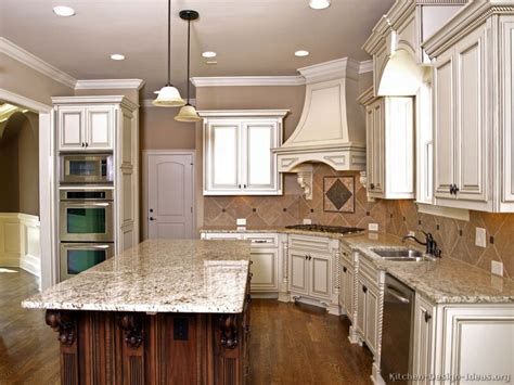 Off White Kitchen Cabinets With Antique Brown Granite ...
