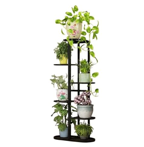 MetalTouch Multi-Tiered Metal Flower Pot Stand - Indoor 6 Layer Tier ...