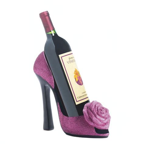 High Heel Wine Holder, Pink Polyresin Tabletop Wine Bottle Holder ...