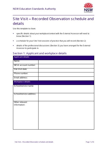 Image result for Observation Schedule Template