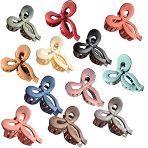 12 Pcs Bow Tie Claw Clips Medium Size Matte Finish Hair Claw Clips for ...