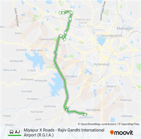 AJ Route: Schedules, Stops & Maps - Miyapur X Roads (Updated)