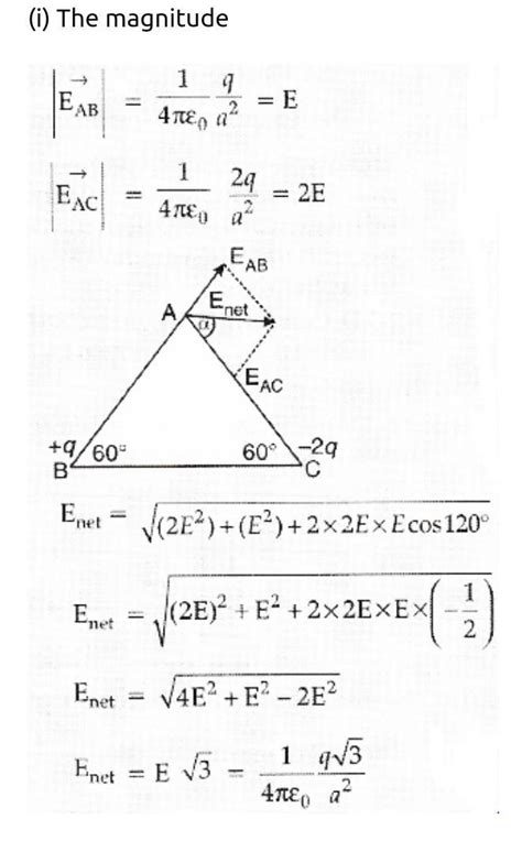 two point charges +3q and -4q are placed at the vertices 'B' and 'C' of ...