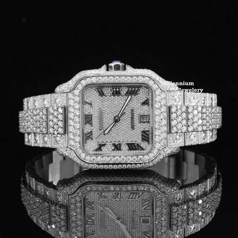 Awesome Iced Out Moissanite Watch For Men Sapphire Crystal Glass ...