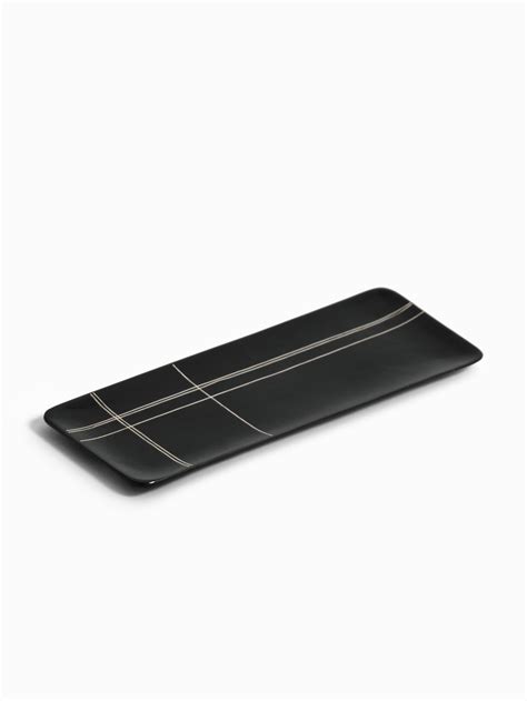 Tangram Bidri Lakeer Rectangular Tray Lid by AnanTaya