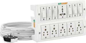 BITCORP Extension Box 6A 6 Socket 6 Switch (1500W) With 5 Meter Long ...