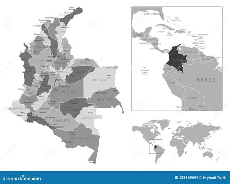 Map Of Colombia Black And White