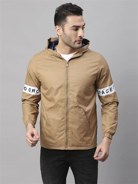 Mens Long-Sleeve Jacket - Lightweight Casual Winterwear (Khaki ...