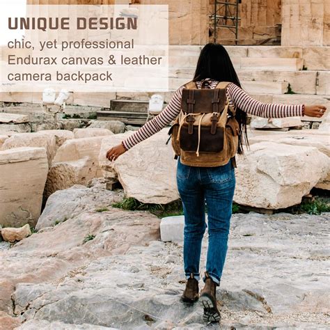 Buy Endurax Leather Camera Backpack Bag for Photographers Waterproof ...