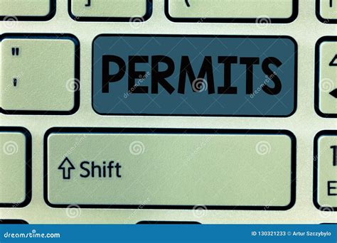 Handwriting Text Permits. Concept Meaning Officially Allow Someone To ...