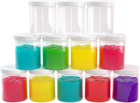 Buy Slime Containers with Water-tight Lids 6 oz, 12 Pack - Clear ...