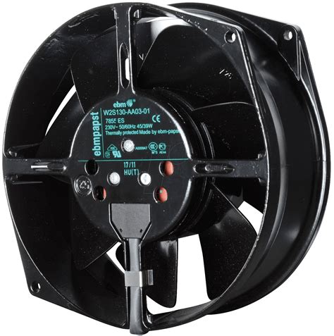 PAPST 7855 ES: Axial fan, 230VAC, Ø150 x 172 x 55 mm, rpm: 2800 at ...