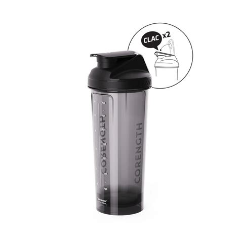 Maxi Shaker 700ml, Leak-Proof Cap with Double Click, Eco Material,Black